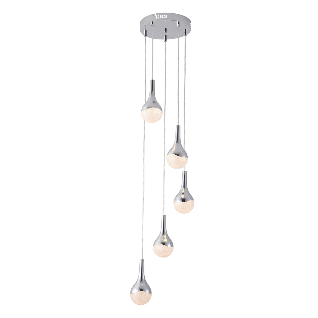 Giin 5 Pendant Chandelier Light - TRICOLOUR