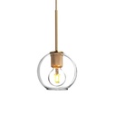 Pico Glass Pendant - Antique Brass