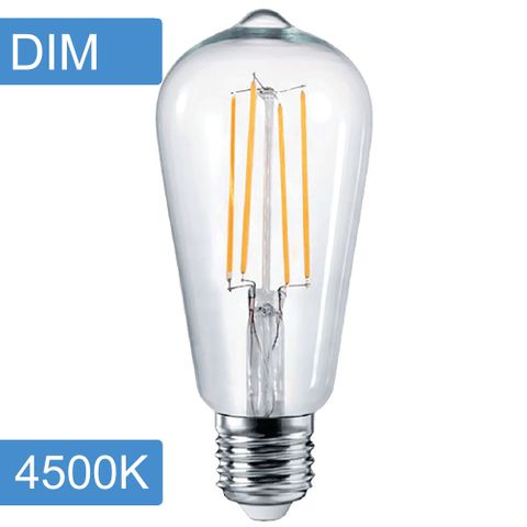 Pear ST64 4w LED Filament - Dim - E27 -4500K