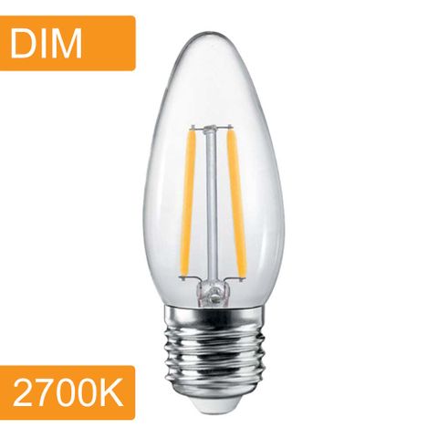 Candle C35 4w LED Filament - Dim - E27 - 2700K