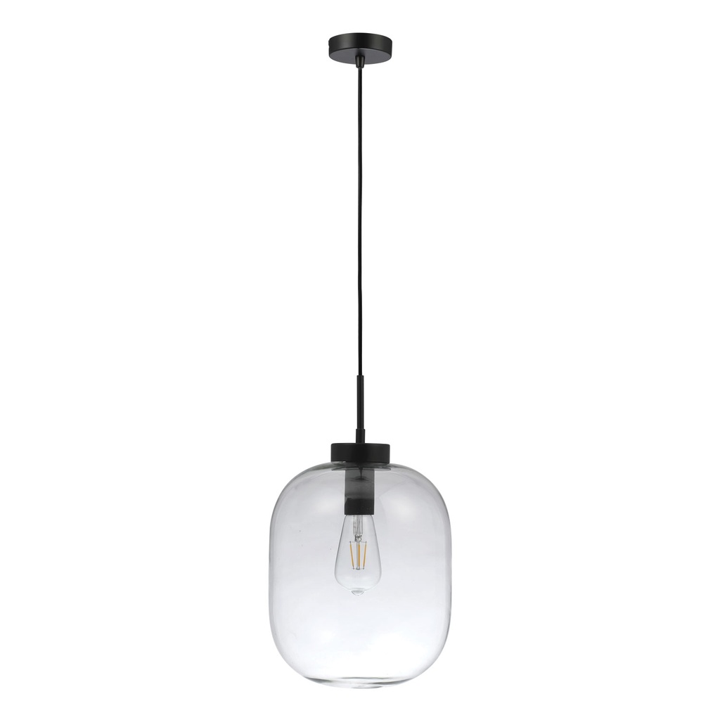 FLAUNT GLASS PENDANT 240V E27 BLACK