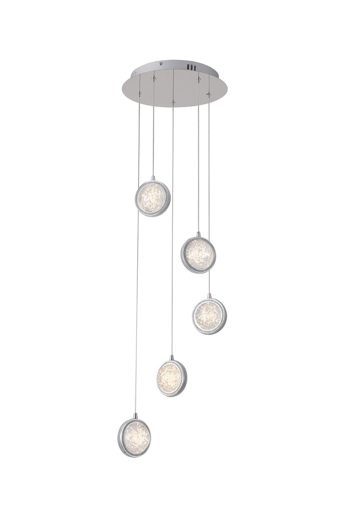 Velli 5 Pendant Chandelier Light - TRICOLOUR