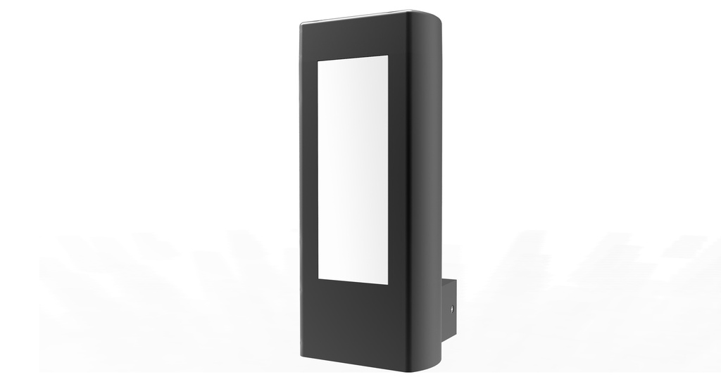 Wall Light Surface Mounted 10W Rectangular Matte Black 3000K IP54 Opal Diffuser 560LM