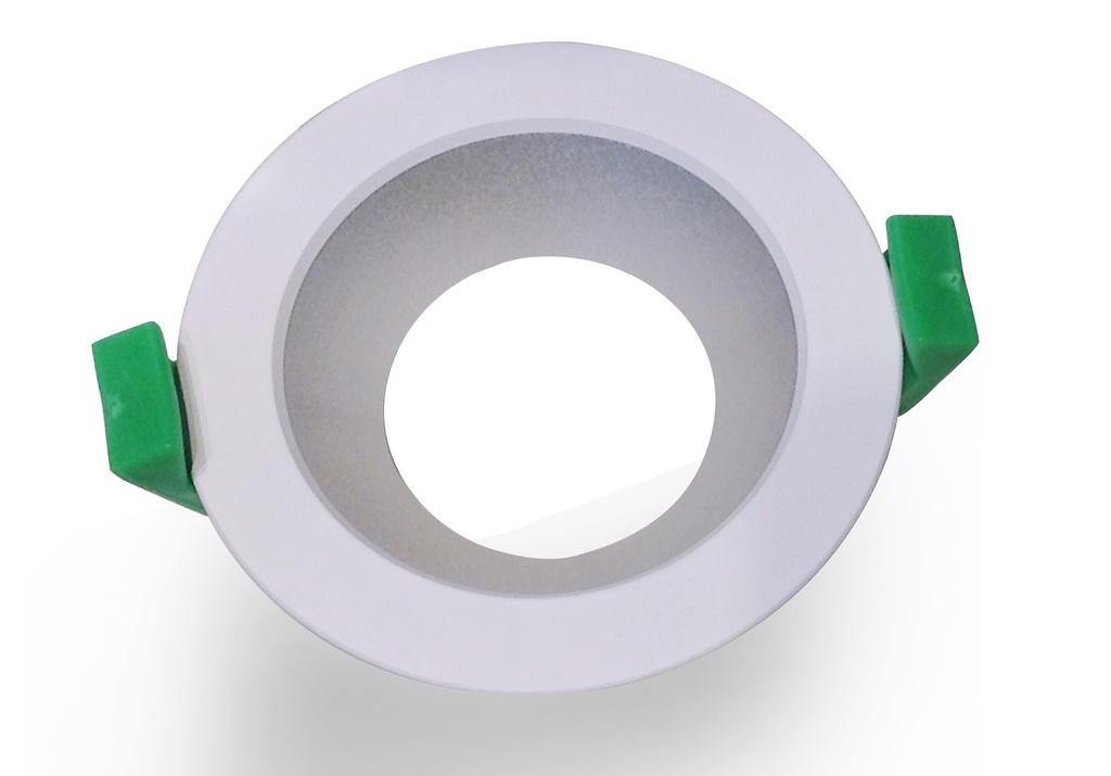 Downlight Fitting Fixed Round Matte White with silver 70mm Low Glare Architectural