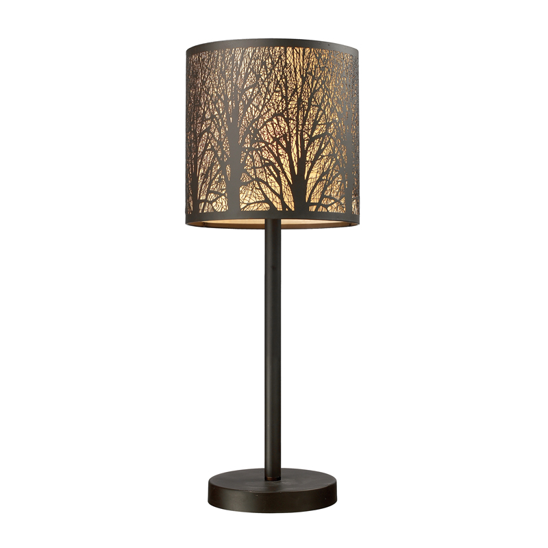 Table Lamp ES Aged Bronze Surface Mounted Round OD200mm Laser Cut
