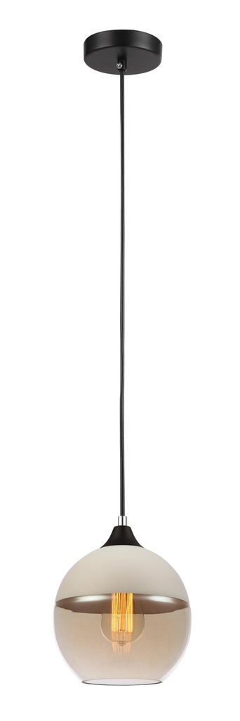 Pendant Light ES White with Amber (Glass) Wine Glass OD200mm