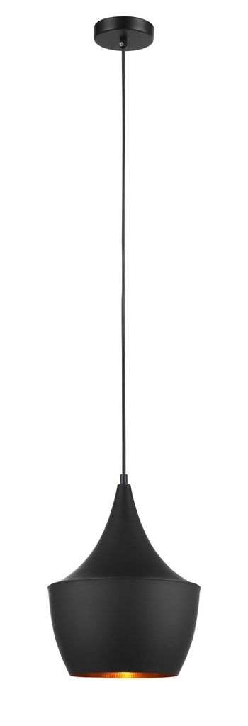 Pendant Light ES Black Angled Bell OD250mm