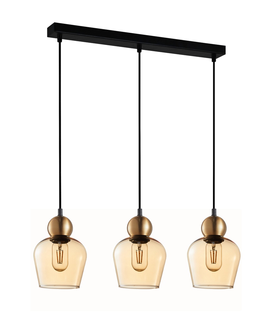 Pendant Light ES 3X72W Glass Ellipse L620XW145XH1000mm
