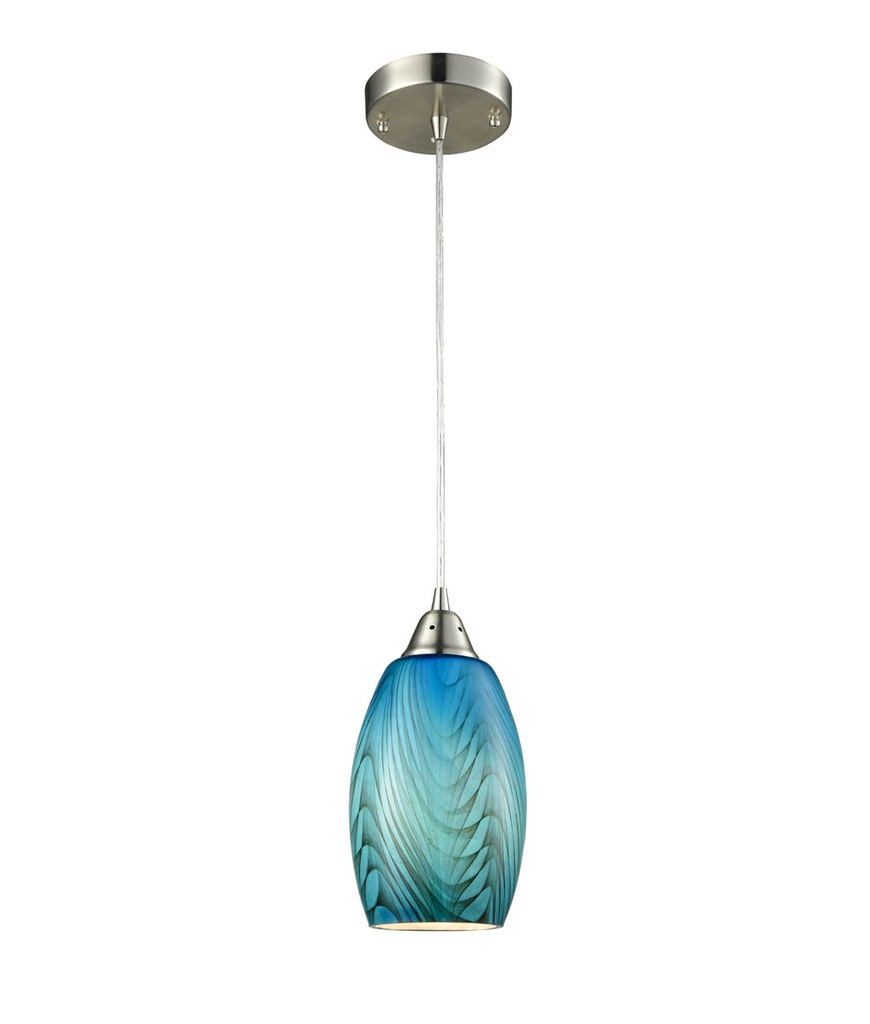 Pendant Light ES Glass Ellipse with Swirls OD120mm