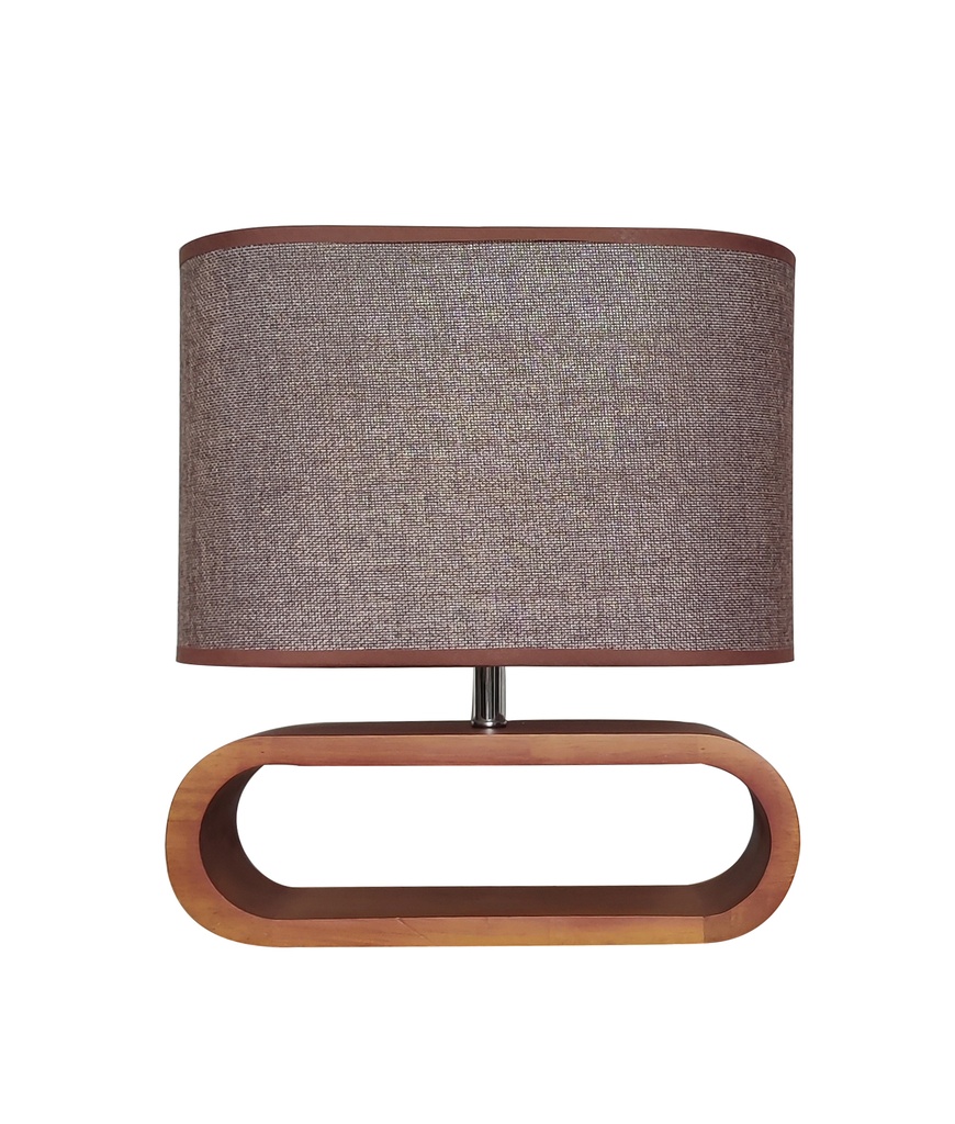 Table Lamp ES Cloth Oval OD100mm with Blonde wood