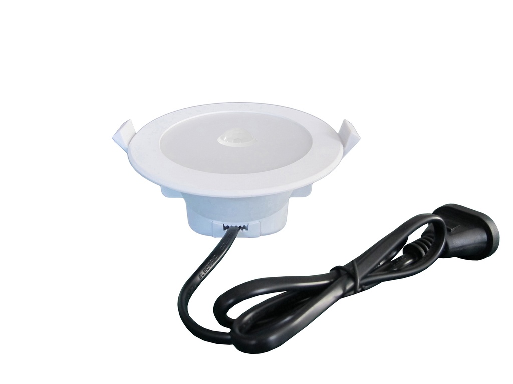 Downlight LED Fixed 9W Round White Tri-CCT IP44 90mm P/C Flush with Motion Sensor
