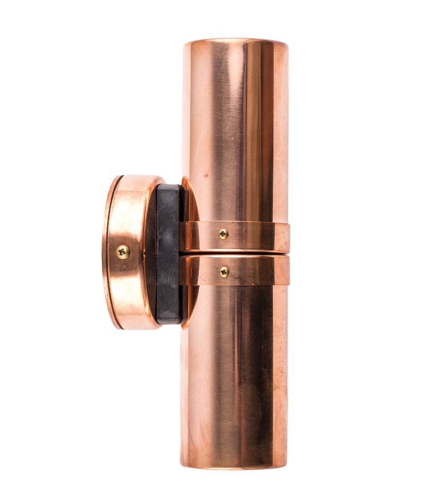 Pillar Light Up/Down GU10 Copper (Light Weight) IP65 Round Back Plate Anti-Glare