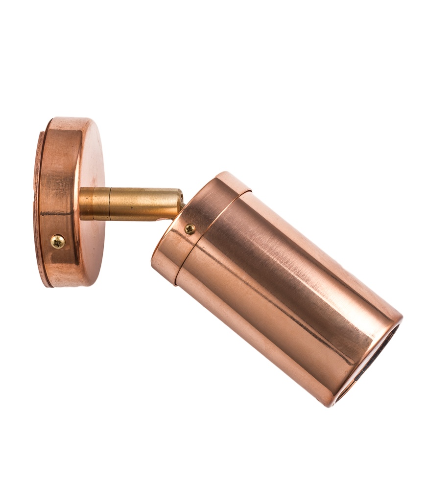 Pillar Light Single Adjustable 12V MR16 Copper (Light Weight) IP54 Round Back Plate