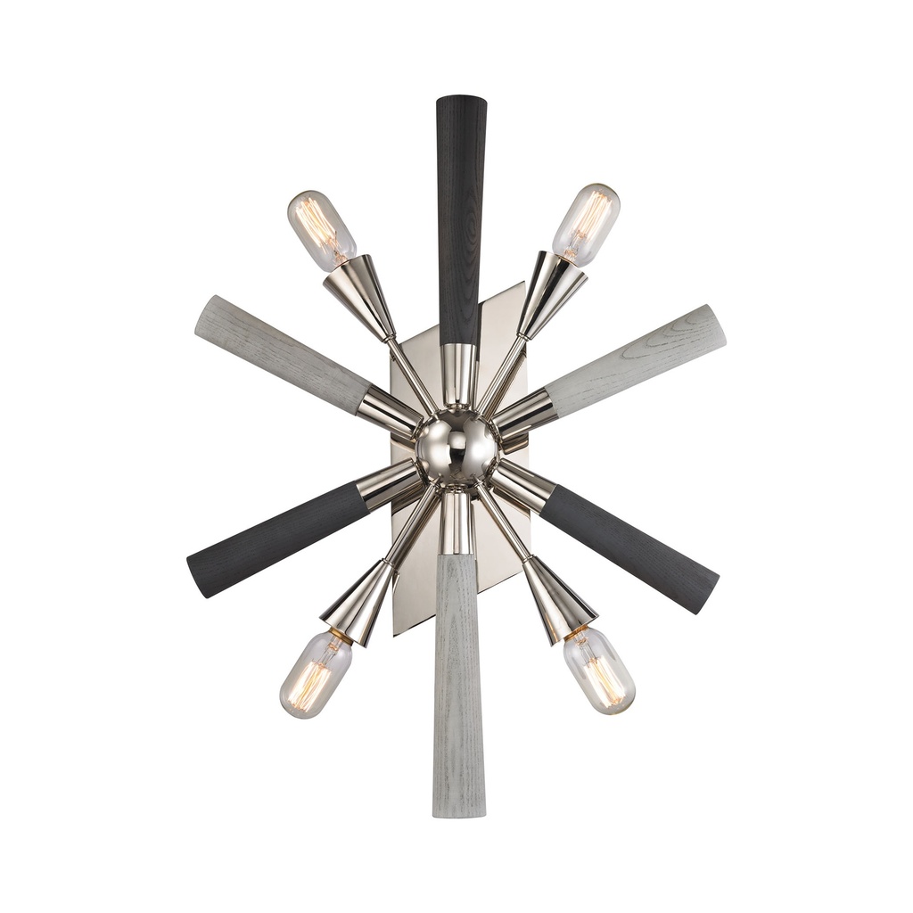 Wall Light Interior Surface Mounted ESx4 SEA ANENOME Dark & Light Grey with Polished Nickel