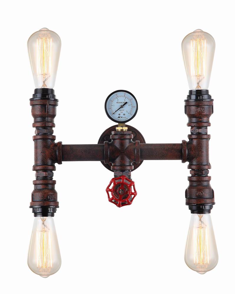 Wall Light Interior Surface Mounted ESx4 H Pipe Aged iron
