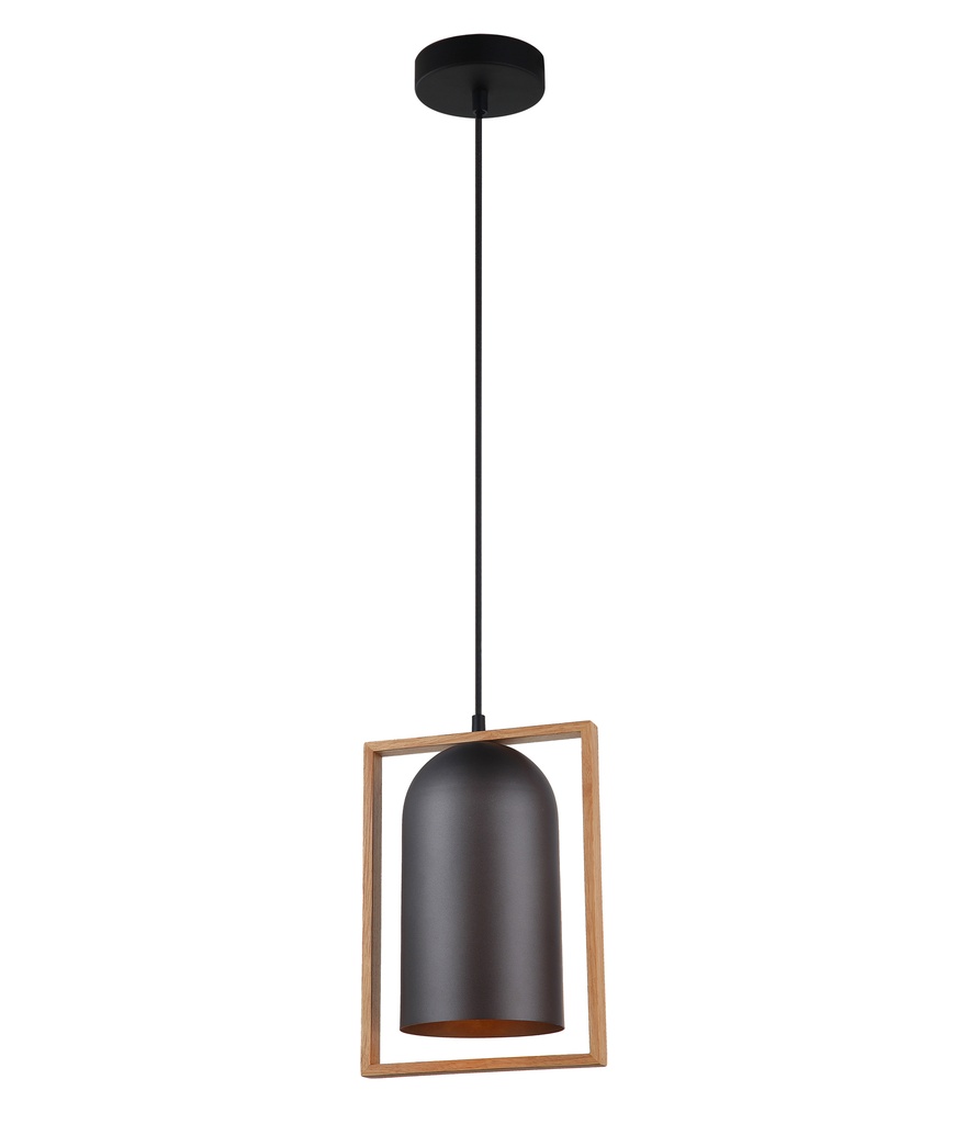 Pendant Light ES Oblong with Wood Frame OD230mm