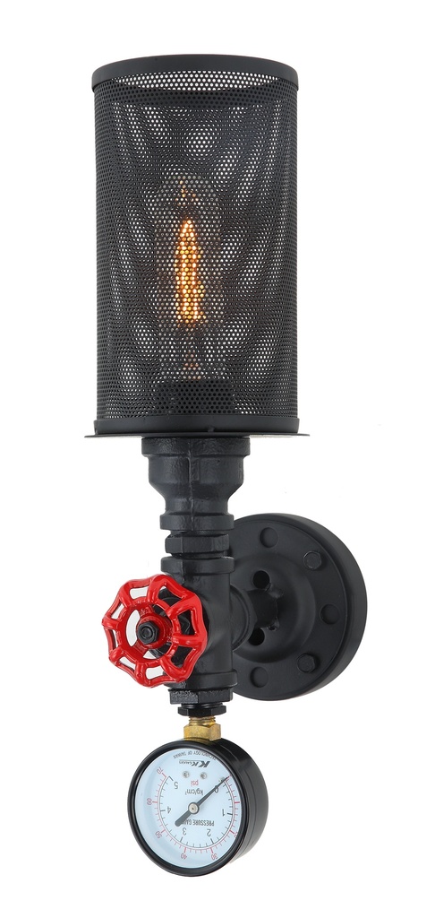 Wall Light Interior Surface Mounted ES Oblong Black Mesh