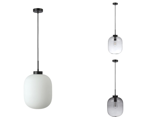 FLAUNT GLASS PENDANT 240V E27 BLACK