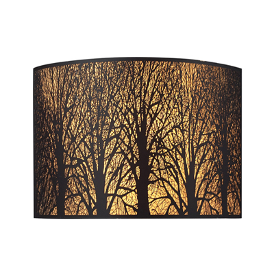 [AUTUMN03W] Wall Light Interior Surface Mounted SESx2 Curved Aged Bronze Laser Cut OD280mm