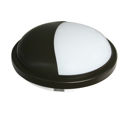 Exterior Bulkhead 20W Round Black IP65 OD225mm Eyelid 1700LM