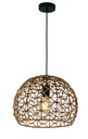 Pendant Light ES 40W Wine Glass Hemp Rope & Black Hardware OD360mm