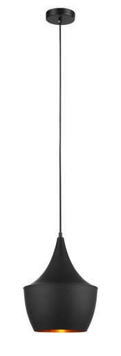 [CAVIAR5] Pendant Light ES Black Angled Bell OD250mm