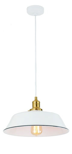 [CEREMA2] Pendant Light ES 40W White Angled Dome OD360mm