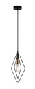 Pendant Light ES Black Diamond with Antique Brass Highlight OD210mm