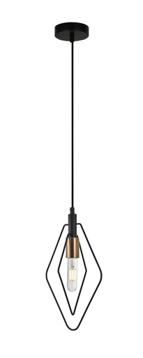 [CONTOUR3] Pendant Light ES Black Diamond with Antique Brass Highlight OD210mm
