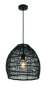 Pendant Light ES 40W Rattan Ellipse Matte Black OD340mm X L250mm