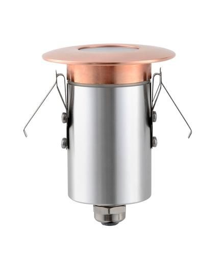 Deck Light 12V 3W Round Copper IP67 Face Plate 64mm Open