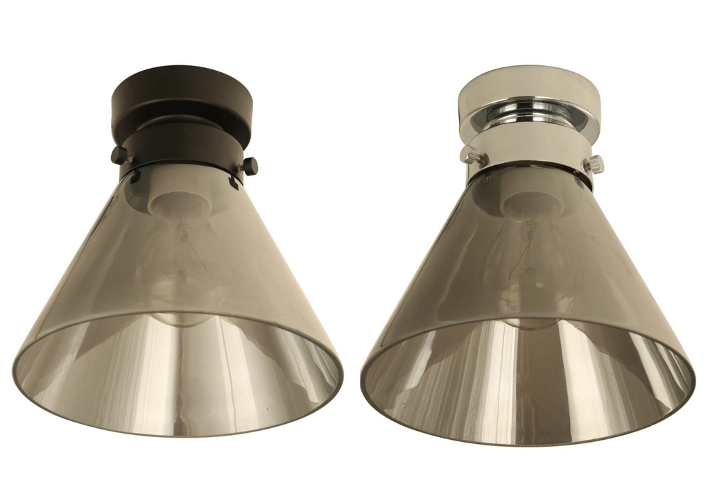 DIY Batten Fitting Small Smoke Glass Cone OD180mm