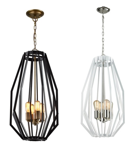 Pendant Light ES X 4 Narrow Angular Cage OD380mm