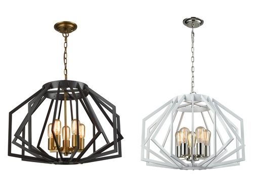 Pendant Light ES X 5 Wide Angular Cage OD600mm