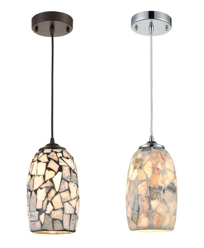 Pendant Light ES Stone Mosaic Glass Ellipse OD136mm