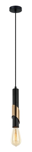 [GOLDA1] Pendant Light ES Matte Black Antique Brass Plate Tube OD50mm