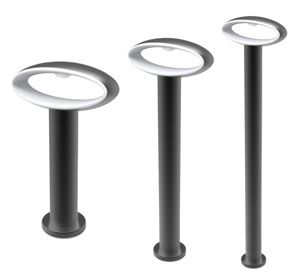 Bollard Light 9W Oval (Open) Matte Black 3000K IP54