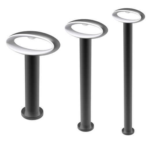 Bollard Light 9W Oval (Open) Matte Black 3000K IP54