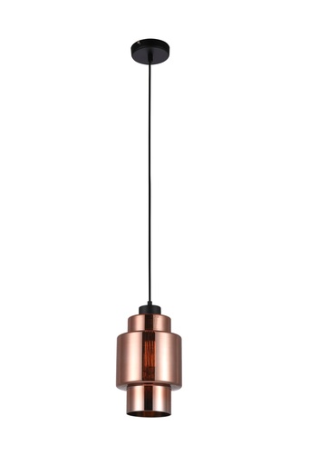 [LAMINA3] Pendant Light ES Copper Coloured Glass Double Cylinder OD170mm