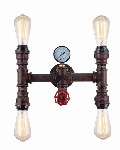 [STEAM3] Wall Light Interior Surface Mounted ESx4 H Pipe Aged iron