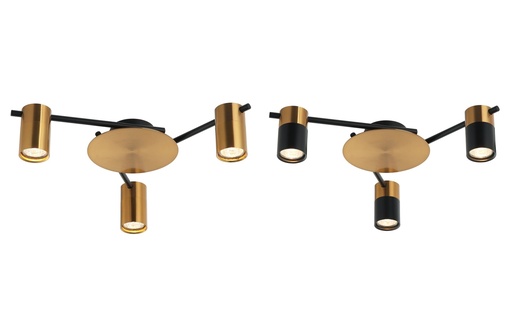 Spot Light GU10 X 3 Interior Ceiling Brass / Brass & Black OD510mm H120mm Adjustable