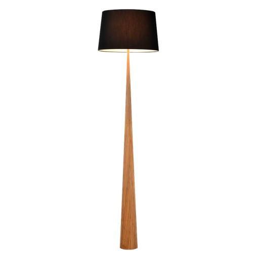 [F703] Bior Floor Lamp | Wood and Black Fabric