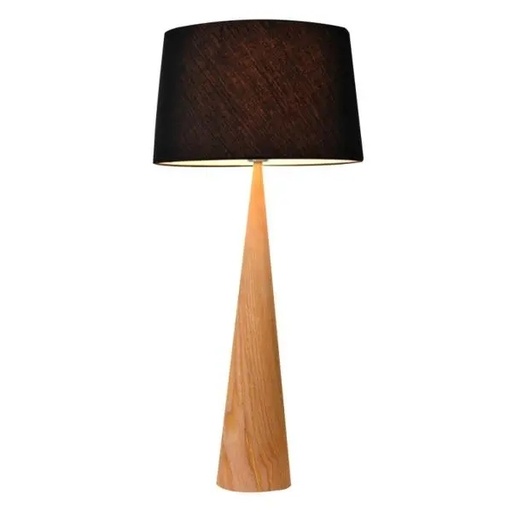 [T703] Bior Table Lamp | Wood and Black Fabric