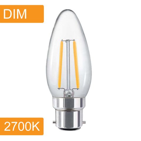 [5520068] Candle C35 4w LED Filament - Dim - B22 - 2700K