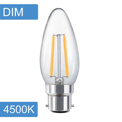 [5520069] Candle C35 4w LED Filament - Dim - B22 - 4500K